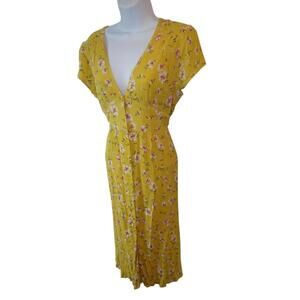 Urban Romantics Floral Midi Dress - Yellow
